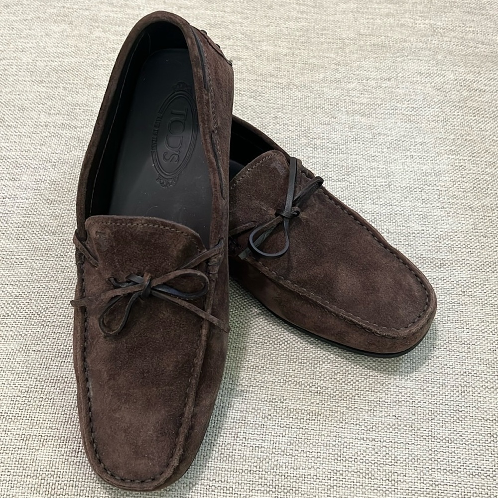 TOD'S GOMMINO DRIVING SHOES IN SUEDE - BROWN Sz 9
